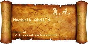 Machnik Abád névjegykártya